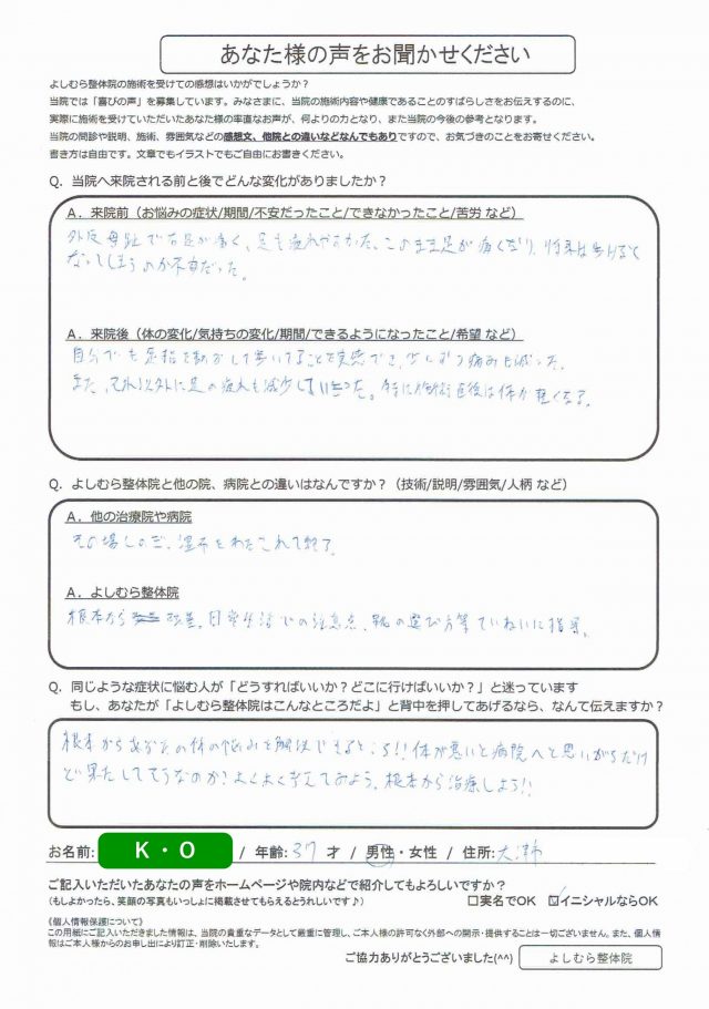 アンケート用紙